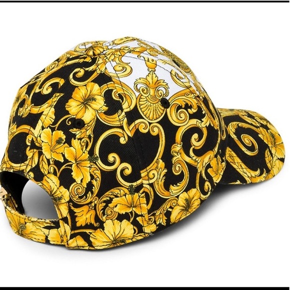 Versace Unisex Barocco Hibiscus Print Hat - Picture 13 of 13